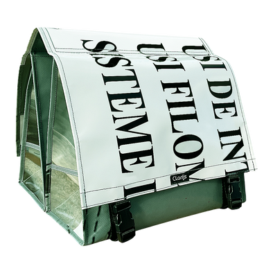 Dubbele Fietstas reCYCLEd – Green & White